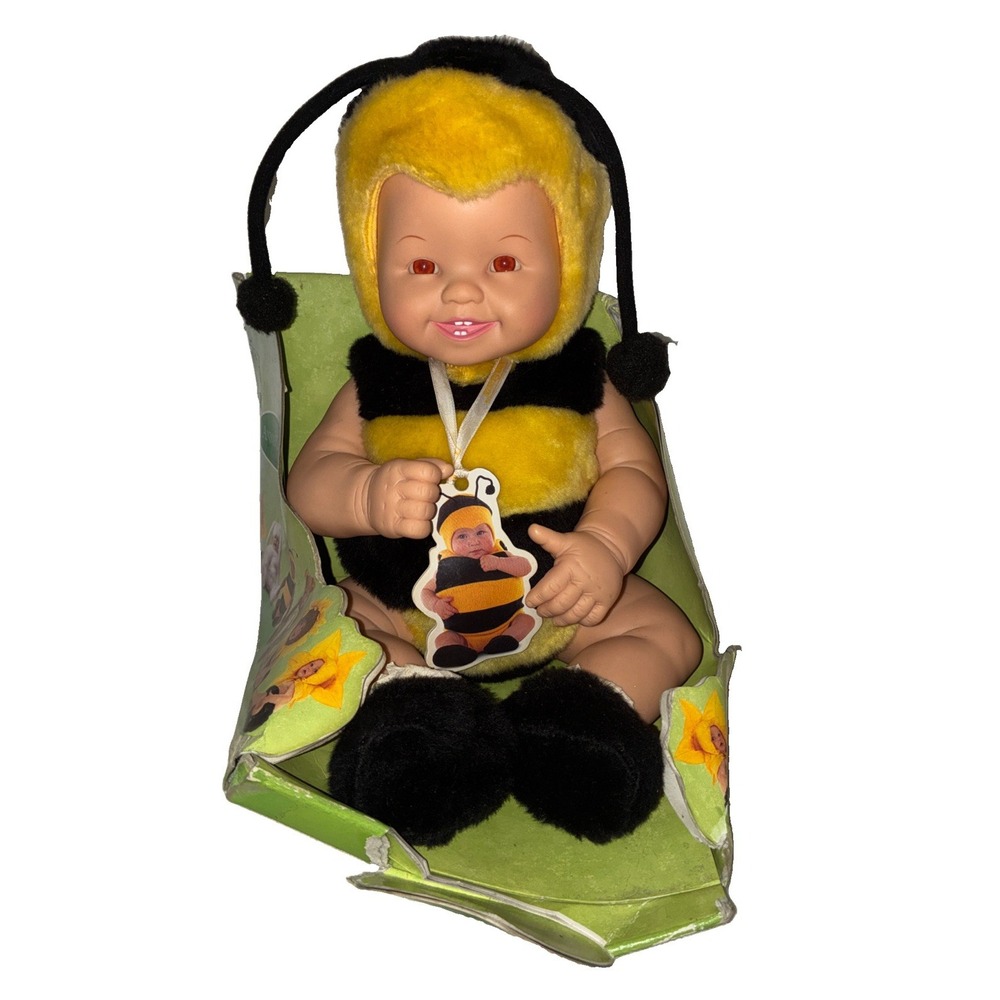 Vintage Anne Geddes Bumblebee Baby Doll Red Eyes 1999 NEW *flaw